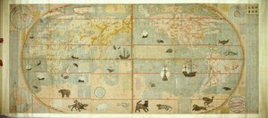 Kunyu Wanguo Quantu Mapa de los innumerables países del mundo, 1602 de Matteo Ricci