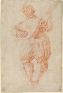 Hombre tocando un laúd (recto) de Matteo Rosselli