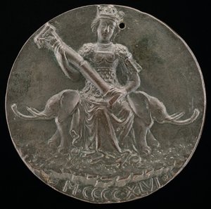 Fortaleza sosteniendo una columna rota [reverso], 1446