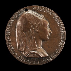 Isotta degli Atti, 1432-1474, amante 1446, luego esposa después de 1453, de Sigismondo Malatesta [anverso] de Matteo di Andrea de Pasti