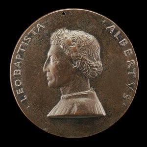 Leone Battista Alberti, 1404-1472, arquitecto y escritor sobre arte y ciencia [anverso], 1446-1450 de Matteo di Andrea de Pasti