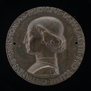 Sigismondo Pandolfo Malatesta, 1417-1468, Señor de Rímini y Fano [anverso], 1446 de Matteo di Andrea de Pasti
