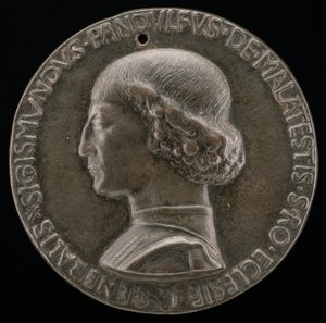 Sigismondo Pandolfo Malatesta, 1417-1468, Señor de Rimini y Fano [anverso], 1446 de Matteo di Andrea de Pasti