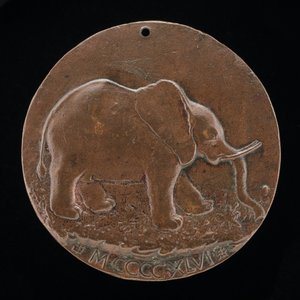 El elefante Malatesta en un prado (reverso)