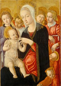 Madonna y niño con ángeles y querubines de Matteo di Giovanni