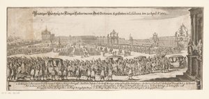 Salida de Catalina de Bragança a Inglaterra, 20 de abril de 1662 Prächtiger Durchzug der Königin Catharina von Gross Britanien, así publicado en Lisboa el 20 de abril de Ao. 1662 (título sobre objeto) Matrimonio de Catalina de Bragança y el rey inglés Carl