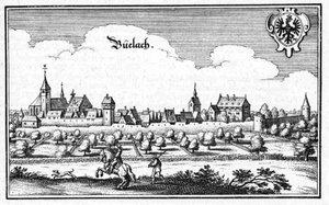Büelach - extracto de Topographia Sueviae (Schwaben) de Matthaus Merian