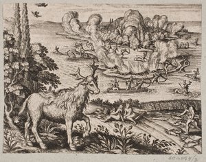 Aquí no puedo evitar pensar en el ser muy maravilloso que los nativos llaman Mosse de Matthäus Merian d.Æ.
