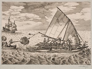 Holandeses capturan un barco con gente salvaje y niños