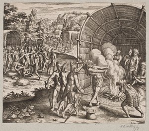 En la casa del rey Pamuk comenzaron esta ceremonia de Matthäus Merian d.Æ.