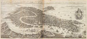 Panorama de Venecia. De Newe Archontologia cosmica de Johann Ludwig Gottfried, 1646 de Matthaus the Elder Merian