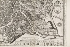 Mapa de Roma. Parte inferior derecha de Matthaus Greuter