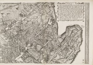 Mapa de Roma, parte superior derecha de Matthaus Greuter