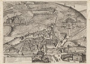 Vista de Frascati y alrededores de Matthaus Greuter
