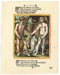 Adán y Eva, c.1700-1725 de Matthaus Merian