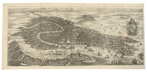 Panorama plegable de Venecia, 1688, impreso c.1700 de Matthaus Merian