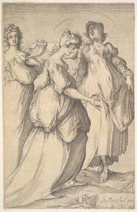 Tres figuras femeninas con halo, ca. 1610-50 de Matthaus Merian