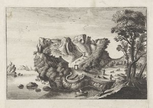Paisaje antropomórfico en forma de cabeza de hombre de Matthaus the Elder (after) Merian