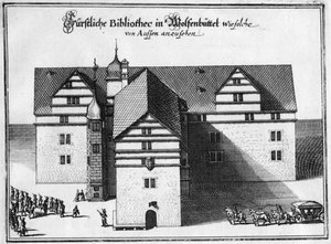 Biblioteca Herzog August en Wolfenbüttel, entre 1655 y 1660 de Matthaus the Elder Merian