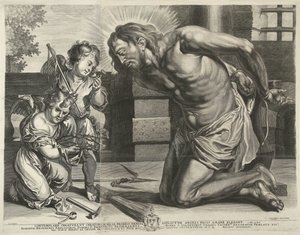 Cristo arrodillado ante el Arma Christi de Mattheus Borrekens