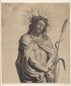 ecce-homo Serie de Ecce Homo, Cristo Crucificado, Virgen María y Juan Evangelista (título de la serie) de Mattheus Borrekens