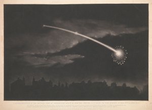 Representación del meteoro visto en Paddington unos 12 minutos antes de las 11 de la noche del 11 de febrero de 1850. de Matthew Cotes Wyatt