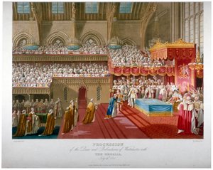 Coronación del Rey Jorge IV, Westminster Hall, Londres, 1821-1824 de Matthew Dubourg