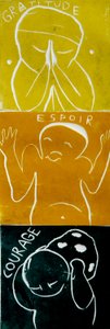 coraje esperanza gratitud alt, 2005 (linoprint) de Matthew Hilton