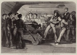 Instrucción naval a bordo del HMS Britannia, Portsmouth, lecciones de artillería de Matthew Somerville Morgan