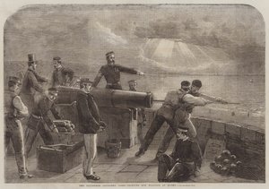 El Cuerpo de Artillería Voluntaria aprendiendo práctica de armas en Hythe de Matthew Somerville Morgan
