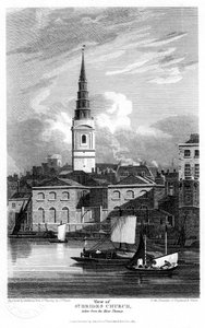 Iglesia de St Bride, Londres, 1815 de Matthews