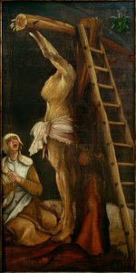 Cristo en la cruz con María Magdalena lamentándose de Matthias Grünewald