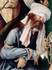 La burla de Cristo (detalle) de Matthias Grünewald