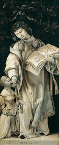 Panel del Altar Heller que representa a San Ciriaco de Matthias Grünewald
