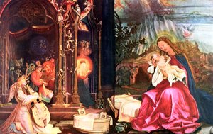 La Natividad de los Antoninos de Isenheim, c.1490-1528 de Matthias Gruenewald