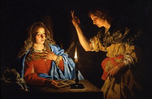 La Anunciación, principios del siglo XVII de Matthias Stomer