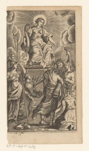 Personificación de la Generosidad (Liberalitas) Página de título para: Johannes de Mediolano, Schola Salernitana, 1649 de Matthias van Sommer