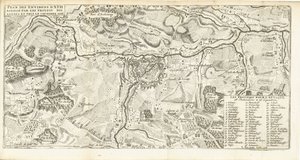Beleg van Ath, 1706 Plano del entorno de Ath asediado por las tropas de los aliados y tomado el 2 de octubre de 1706 (título sobre objeto) de Matthijs Pool (possibly)