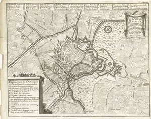 Asedio de Menin, 1706 Plan de la Ville de Menin (...) (título sobre objeto) de Matthijs Pool (possibly)
