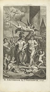 Portada grabada para J. Lamigue: La vida de Zyne Hoogheit Johan Willem Friso, 1716 de Matthijs Pool