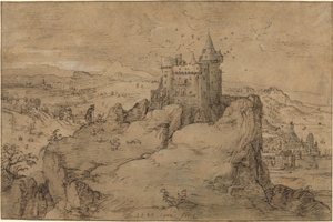Paisaje con Castillo sobre un Puerto