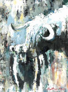 Potente toro abstracto de Matthys Moss