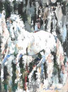 El caballo blanco vivaz de Matthys Moss
