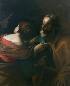 La negación de San Pedro, hacia 1637-1640 (óleo sobre lienzo) de Mattia (1613 99) Preti