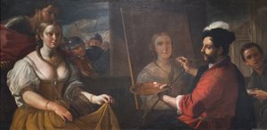 Apeles pinta el retrato de Campaspe, amante de Alejandro Magno, segunda mitad del siglo XVII (óleo sobre lienzo)