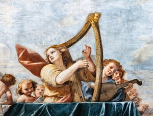 Conciertos de los Ángeles, detalle de Mattia (1613 99) Preti