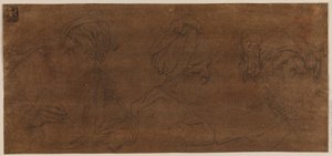 Tres estudios de un anciano con turbante de Mattia Preti