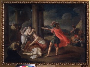 La muerte de Camilla, la hermana de Horace. Pintura de Matvei Ivanovich Puchinov (1716-1797), óleo sobre lienzo de Matvei Ivanovich Puchinov