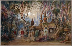 Diseño de escenario para la ópera Ruslán y Liudmila de M. Glinka
