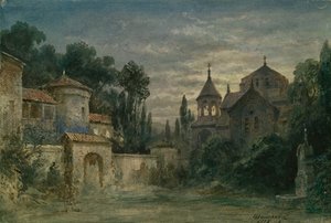 Diseño de escenario para la ópera La fuerza del destino de G. Verdi, 1875